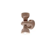 Applique Murale Up Down En Céramique 25,5 Cm De Haut 2x E14 Indirect Brun