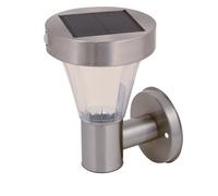 Applique murale - VELAMP - MALIS - LED solaire 200 lumen - Détecteur de mouvement - Acier brossé