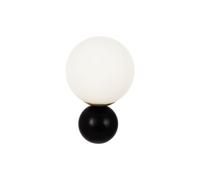 Applique Murale Verre Noir Salle De Bain Cuisine H:30 Cm E14 Boule