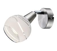 Applique murale verre spot lampe de salon orientable argent LED, métal nickel, 1x LED E14, H 15 cm