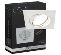 Applique murale - VIERA - Carré Blanc - Aluminium - Tête réglable - GU10/G5,3