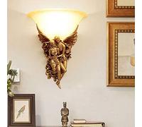 Applique murale vintage antique créative ange romantique amoureux couple design rond verre applique murale pour salon chambre cuisine île bar salle à manger couloir escaliers allée éclairage mural D