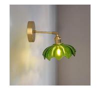 Applique murale vintage - Applique murale dorée avec abat-jour en verre blanc pour salle de bain, chambre à coucher, salle à manger, ferme