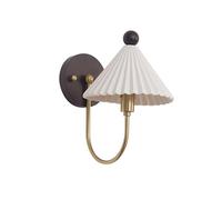 Applique Murale Vintage avec Abat-Jour plissé en céramique, luminaire Mural Noir pour Chambre, Salon et Couloir - Éclairage décoratif élégant pour la Maison