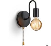 Applique murale vintage avec interrupteur Applique murale d'intérieur Lampe murale industrielle noire Lampe murale rétro E27