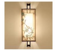 Applique murale vintage de style chinois - Appliques brodées en tissu pour salon, chambre, allée, escaliers - Luminaire d'intérieur élégant, design contemporain (lumière froide)