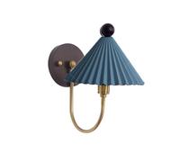 Applique Murale Vintage de Style Ferme, En Céramique Moderne, Pour Chambre À Coucher, Lampe Murale Dorée Brossée, Style Rétro, En Verre Bleu, Pour Salle Den, Pour Comptoir de Bar D'Hôtel