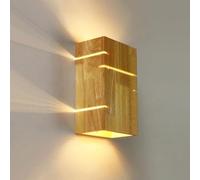 Applique Murale Vintage en Bois craquelé, éclairage vers Le Haut et vers Le Bas, Style rétro Industriel, luminaire décoratif d'intérieur, idéal pour Une Chambre, Un Salon ou Une Salle à Manger.