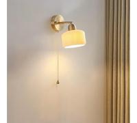 Applique murale vintage en céramique avec fixation en laiton, applique murale réglable avec interrupteur à tirette, applique murale E27 pour chambre à coucher, salon, couloir, éclairage déco