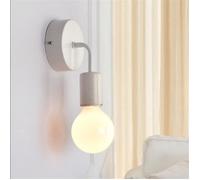 Applique Murale Vintage en Métal et Bois - TEMPSA - Blanc - 40W - E27 - Cuisine - Extérieur