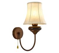 Applique Murale Vintage en Tissu imprimé avec Interrupteur E14, Abat-Jour en Tissu Blanc, luminaire de Salle de Bain, de Cuisine, de Couloir ou de Restaurant.