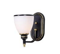 Applique Murale Vintage en Verre Blanc Laiteux, Moderne, Noire, pour Salle de Bain, Lampe Murale d'intérieur en métal câblée, Style Milieu du siècle, luminaire décoratif Rustique pour Chambre à c