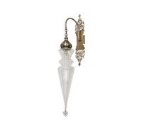 Applique Murale Vintage en Verre rayé, Bronze Antique, avec Abat-Jour en Verre Transparent, Style méditerranéen, luminaire décoratif d'intérieur Turc, idéal pour Un Salon, Un hôtel ou Un Couloir,
