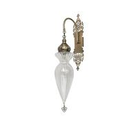 Applique Murale Vintage en Verre rayé, Bronze Antique, avec Abat-Jour en Verre Transparent, Style méditerranéen, luminaire décoratif d'intérieur Turc, idéal pour Un Salon, Un hôtel ou Un Couloir,