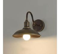 Applique murale vintage étanche col de cygne - Lanterne rustique en métal léger pour porche, terrasse, garage et jardin - Petite lampe murale d'extérieur industrielle