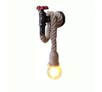 Applique Murale Vintage Industrielle De Style Loft, Style Steampunk, en Tube De Fer Et Corde De Chanvre, Culot E27, Lampe Rustique Cuisine, Bar, Chambre Ou Salon.