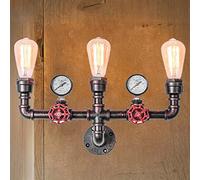 Applique Murale Vintage Industrielle Tuyau D'eau Rétro - Design Steampunk Déco Loft - Douille E27 Éclairage LED Pour Bar Café Escaliers Passerelle Restaurant Couloir, B
