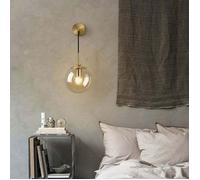 Applique murale vintage industrielle verre ambre 15cm globe sphère rétro pour chambre couloir éclairage mural