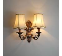 Applique Murale Vintage pour Couloir avec Abat-Jour en Tissu Trompette, luminaire Mural Antique et rétro, Lanterne à Bougie de Ferme, luminaire décoratif pour Chambre à Coucher, Chevet, Salon, E1