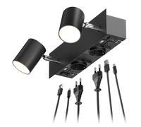 Applique murale WAIKA 2 flammes interrupteur noir 2 prises USB-C USB-A 2x GU10