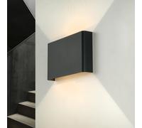 Applique Up Down Intérieur, Applique plate Cage d'escalier Couloir, Graphite, Lumière indirecte Mur, P:4 cm, Petit, G9, 2 flammes, Moderne, Applique Chambre à coucher