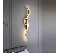 Applique Murale Waves Noire Moderne, luminaire décoratif d'intérieur, luminaire linéaire d'ambiance pour Home cinéma - Appliques murales Longues pour Salon, Chambre, Meuble-lavabo (3 000 K)