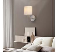 Applique murale Winsford E14 métal polyester 27 x 15 x 21 cm argent blanc