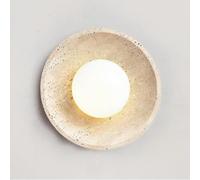 Applique Murale Wmmner pour Chambre à Coucher, Style Nordique Moderne, en marbre, Ronde, Jaune, travertin, avec Abat-Jour en Verre, Style Japonais, luminaire de Plafond pour Chambre à Couche
