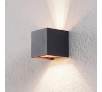 Applique murale Zuzana Arcchio, dimmable, noir, Salon / Salle à manger, Aluminium, Moderne, Applique Murale