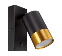 Applique Orientable avec Interrupteur NOIR et OR pour Ampoule GU10 - SILAMP