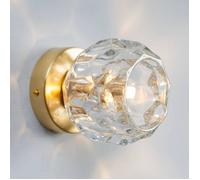 Applique ou petit plafonnier métal doré et verre transparent - Vilamo