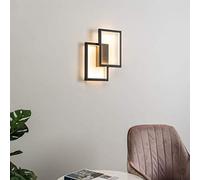 Applique ou plafonnier LED Taavi noir 28 W | Double rectangle noir, LED intégrées 28 W, pose murale ou plafond, style Art déco