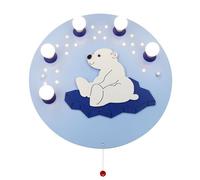 Applique Ours Polaire, Bleu Clair, 5 Lampes Bleu