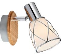 Applique PADRE 1xE14/40W blanc/bois clair L : 170, l : 90, H : 140, douille E14, intensité lumineuse variable