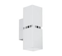 Applique PASSA GU10 2X3W en acier chrome et blanc 55x0x170mm