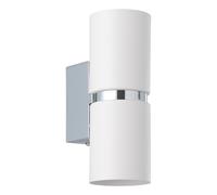 Applique PASSA GU10 2X3W en acier chrome et blanc 60x0x170mm