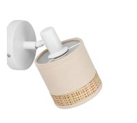 Applique patère orientable 1 abat-jour Lin papier beige