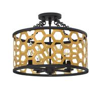 Applique Plafond CELLA 4 Flammes En Or Noir Design Lampe Salon Salle À Manger