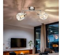Applique Plafond LED Nickel Mat Verstellable Spots Cristal, Chrom, E14