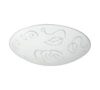 Applique plafond MARS 1 E27 en verre satiné blanc et métal rond