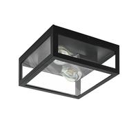Applique/Plafonnier AMEZOLA IP44 E27 2X28W en acier noir 290x0x290mm