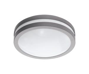 Applique/Plafonnier extérieure connectée LOCANA-C IP44 LED 14W en acier galvanisé argent D260mm