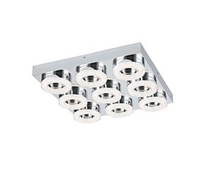 Applique/Plafonnier FRADELO LED 9X4W en acier chrome 440x440x70mm