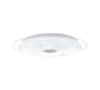 Applique/Plafonnier L1 LED 18,8W en acier blanc et transparent D400mm