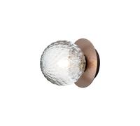 Applique/ Plafonnier Liila 1 Petit Bronze foncé/Verre Transparent