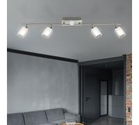 Applique Plafonnier Luminaire Barre De Spots Flexible 4 Flammes Argent LED