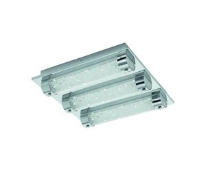 Applique/Plafonnier TOLORICO IP44 LED 22W en acier inoxydable chrome 350x350x75mm