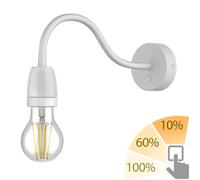 Applique POZ Interrupteur col de cygne Porcelaine Acier blanc brillant incl. E27 [EEK: D]