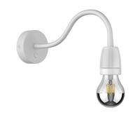 Applique POZ Interrupteur col de cygne Porcelaine Acier blanc brillant in