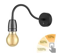 Applique POZ Interrupteur col de cygne Porcelaine Acier noir brillant in